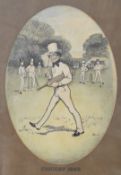 Johnnie Walker Scotch Whisky pub advertising picture featuring Fishing 1820, Cricket 1820 and