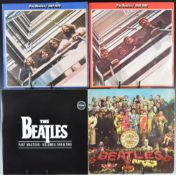 Five Beatles LPs comprising Past Masters Volumes One and Two (BPM 1), Sgt Pepper's Lonely Hearts