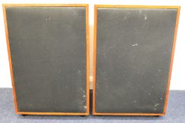 Vintage pair of Heathkit Ambassador teak cabinet speakers, 8 OHMs, 65 x 45 x 30cm.