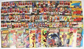 Over one hundred and sixty mostly Bronze Age Daredevil comics by Marvel to include issue #158