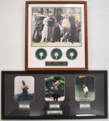 Trio of golf balls signed by Tiger Woods, Jack Nicklaus and Arnold Palmer 'Champions of the Masters'