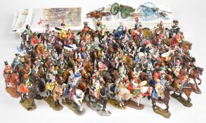 Sixty Del Prado 'Cavalry of the Napoleonic Wars' painted metal soldiers, with accompanying