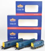 Three Bachmann Branch-Line 00 gauge British Rail locomotives comprising Class 08 08818 32-115B,