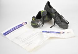 Millwall F.C. pair of Diadora leather football boots worn by Dennis Wise and autographed by him in