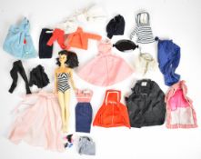 Vintage Mattel Barbie doll with blue eyes, brunette hair and pearl earrings, 850, marked '39