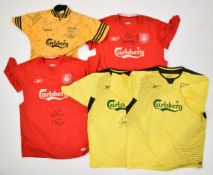 Liverpool F.C. signed replica away shirt 2004 with number 9 Djibril Cisse autograph, together with