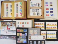 Collection of stamps in six albums including New Zealand, Canada, Australia, GB mint 1930s to