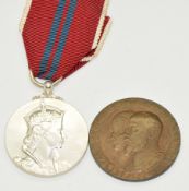 Edward VII Coronation Medal with box and an Elizabeth II 1953 Coronation Medal