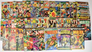 Forty-four Silver and Bronze Age Marvel comics comprising titles The Mighty Thor, Warlock, X-Men and