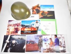 A collection of James Bond 007 related ephemera to include signed framed montage with large colour