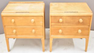 Pair of oak bedside chests of two drawers, W61 x D41 x H70cm