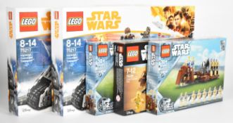 Five Lego Star Wars sets comprising Imperial Conveyex Transport 75217 (x2), Trade Federation Troop