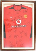 Manchester United F.C. replica football shirt 2003 signed by twenty two players and including