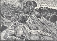 James Edward Bostock (British, 1917-2006) signed limited edition (5/6) wood engraving Cliff