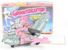 Denys Fisher 'Cyborg' Cybo-Interceptor vehicle, in original box with missiles and instructions.