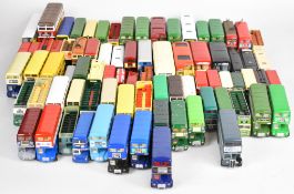 Over seventy mostly Routemaster Corgi and EFE diecast model buses, advertising to include