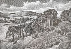 Howard Phipps (b.1954) signed limited edition (139/150) wood engraving Melbury Beacon, signed in