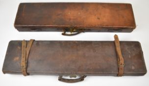 Two leather bound Bristol related shotgun carry cases, one with 'George Gibbs Ltd Established 1831