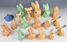 Eighteen Sylvac animal figures including kittens, comical dogs, rabbits etc, tallest 19cm