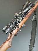 Marlin Model 917V .17 HMR bolt-action rifle with chequered semi-pistol grip and forend, Buffalo
