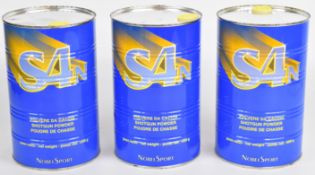 Three 1kg tins of S4N nitro shotgun or rifle cartridge re-loading powder, all sealed. PLEASE NOTE