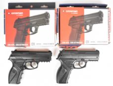 Two Crosman C11 .177 CO2 air pistols, both with textured composite grips, fixed sights and multi-