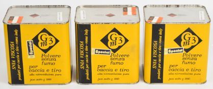Three 1kg tins of Gm3 Special nitro shotgun or rifle cartridge re-loading powder, all sealed. PLEASE