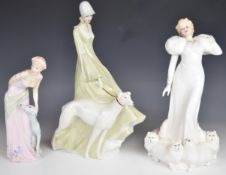 Three Royal Doulton figurines from the Reflections series comprising Devotion, Strolling and