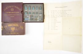 Eley & Kynoch ICI Ammunition shop display or salesman's rifle and shotgun cartridge display with