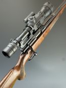 Anschutz Model 1432 .22 Hornet bolt action rifle with chequered semi-pistol grip and forend,