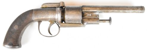 George Gibbs of Bristol transitional self-cocking six-shot bar hammer action percussion revolver