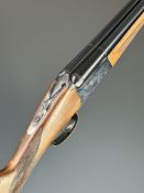 Zabala .410 side by side shotgun with engraved locks, underside, trigger guard and thumb lever,