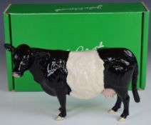 Beswick Belted Galloway cow figure, boxed, H14cm
