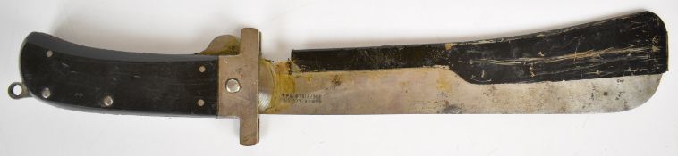 British WW2 military folding survival knife/ machete with wooden grips, hanging loop and 25cm
