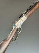 Rossi Model 92 .44 Magum underlever-action repeating carbine rifle with scope rail, wooden stock and