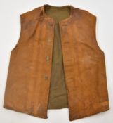 WW2 No 2 leather jerkin, size 1, made by Wareings of Northampton and dated 1941