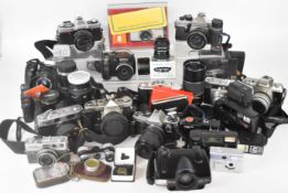 Collectable, 35mm SLR and and modern cameras to include Minolta XG9 with 5mm 1:1.7 lens, Olympus