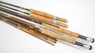 Hardy trout fly fishing rods comprising Jet #9, #6, Graphite #5/6 XZ and Graphite #4/5, and a