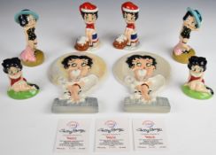 Seven Wade Betty Boop figurines including limited edition examples, and two wall plaques, tallest