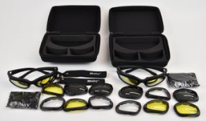 Two pairs of Daisy shooting glasses with interchangeable lenses, in fitted cases and unused.