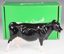 Beswick Shetland cow figure, boxed, H14cm