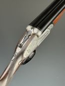 Gorosabel Blackpoint De Luxe 12 bore sidelock side by side ejector shotgun with floral and scroll