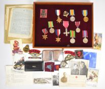 WW1 and WW2 medal groups comprising 1914-15 Star, 1914-1918 Medal and Great War Medal, all named