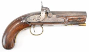 Richard 10 bore percussion converted from flintlock hammer action coat pistol with named and