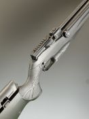 Reximex Pretensis .22 PCP air rifle with composite stock, textured semi-pistol grip, single and
