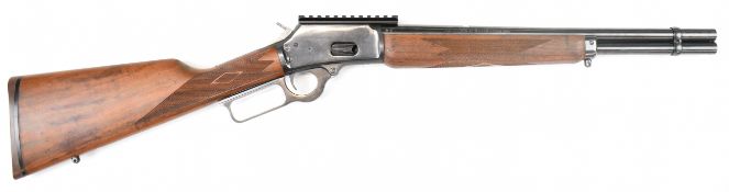 Marlin Model 1894 .44 Winchester style underlever-action rifle with chequered grip and forend, scope