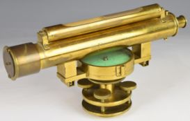 Elliott, 268 High Holborn Victorian brass surveyor's level with spirit level to top and compass