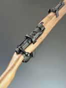 Lee Enfield SMLE .177 CO2 air rifle with wooden stock and forend, storage compartment to the butt