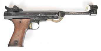 Italian RO71 .177 target air pistol with shaped and chequered Bakelite grips and adjustable