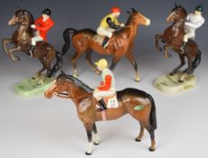 Four Beswick mounted huntsman and jockey figure for restoration, tallest 22cm